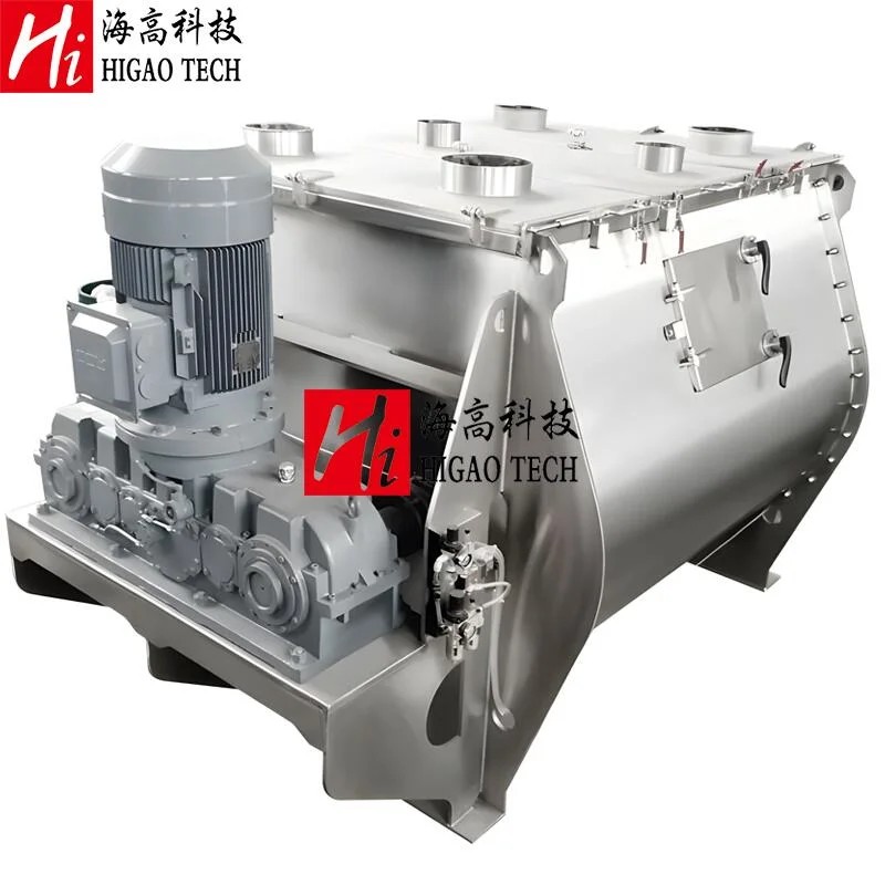 Double Shaft Paddle Mixer with Liquid Oil Spray System